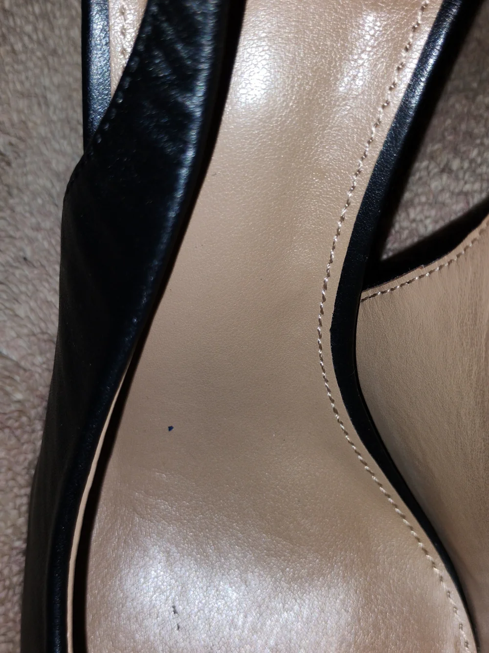 Sam Edelman Black Leather Pointed Toe Slingback Heels - Picture 4 of 14